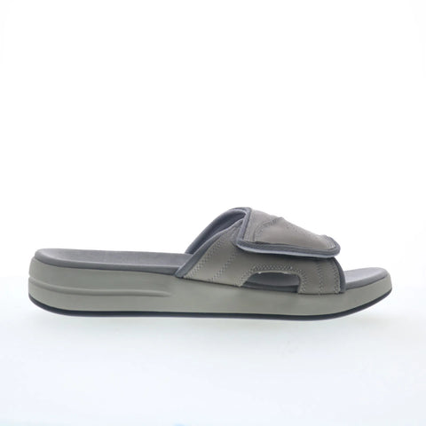 Propet Emerson MSV021P Mens Gray Nubuck Strap Slides Sandals Shoes