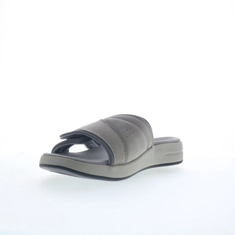 Propet Emerson MSV021P Mens Gray Nubuck Strap Slides Sandals Shoes