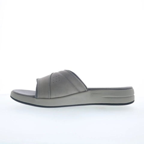 Propet Emerson MSV021P Mens Gray Nubuck Strap Slides Sandals Shoes