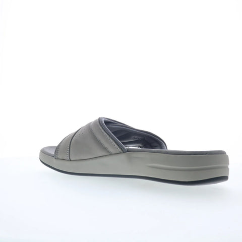 Propet Emerson MSV021P Mens Gray Nubuck Strap Slides Sandals Shoes