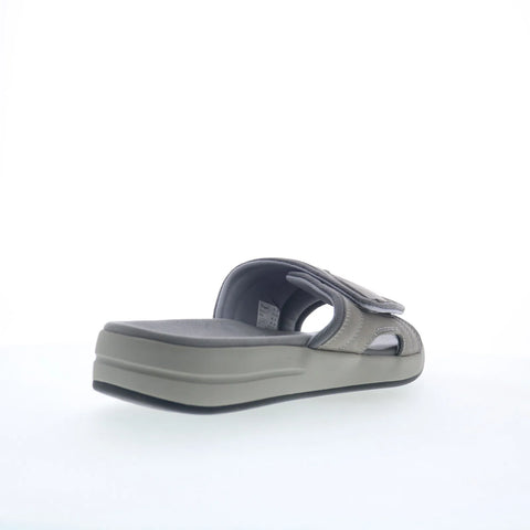 Propet Emerson MSV021P Mens Gray Nubuck Strap Slides Sandals Shoes
