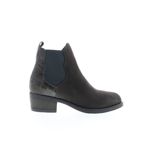 Bos. & Co. Emery Womens Gray Suede Slip On Ankle & Booties Boots