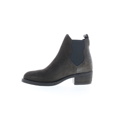 Bos. & Co. Emery Womens Gray Suede Slip On Ankle & Booties Boots