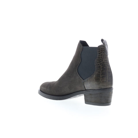 Bos. & Co. Emery Womens Gray Suede Slip On Ankle & Booties Boots