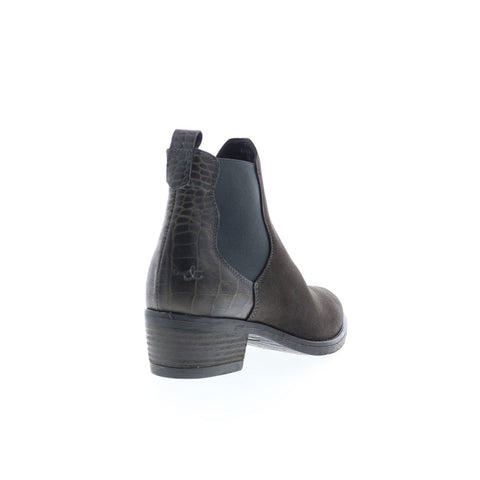 Bos. & Co. Emery Womens Gray Suede Slip On Ankle & Booties Boots