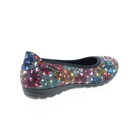 Mephisto Emilie Womens Blue Leather Slip On Ballet Flats Shoes