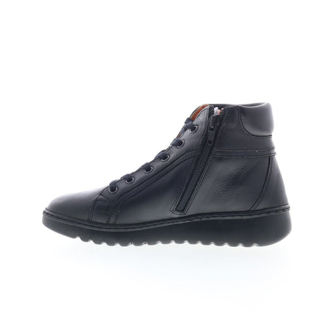 Softinos Emma EMMA707SOF-001 Womens Black Leather Lifestyle Sneakers Shoes