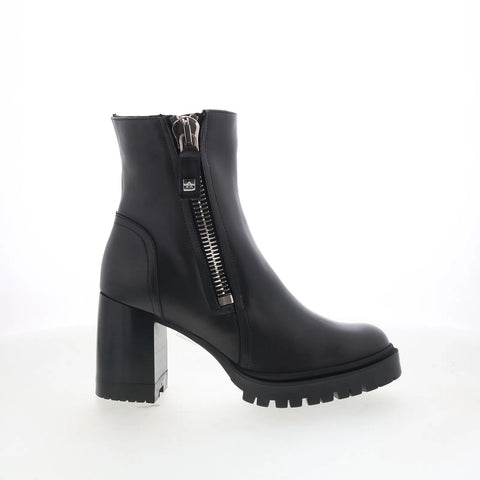 Aquatalia Emma TW5EMMA0 Womens Black Leather Zipper Ankle & Booties Boots