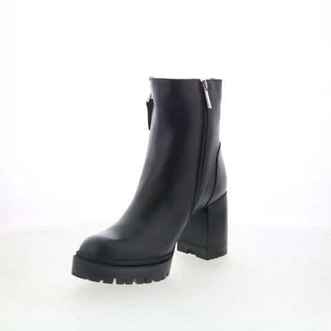 Aquatalia Emma TW5EMMA0 Womens Black Leather Zipper Ankle & Booties Boots