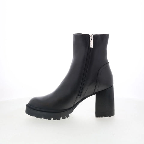 Aquatalia Emma TW5EMMA0 Womens Black Leather Zipper Ankle & Booties Boots