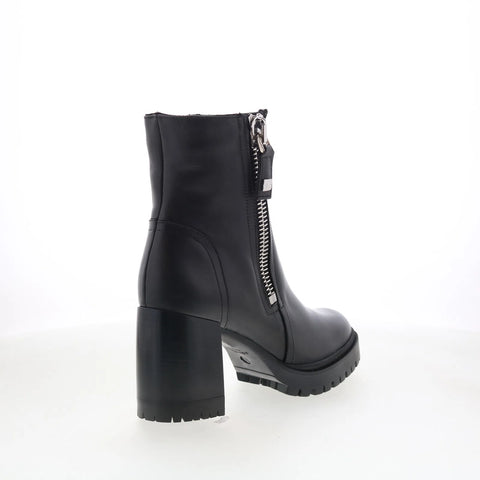 Aquatalia Emma TW5EMMA0 Womens Black Leather Zipper Ankle & Booties Boots