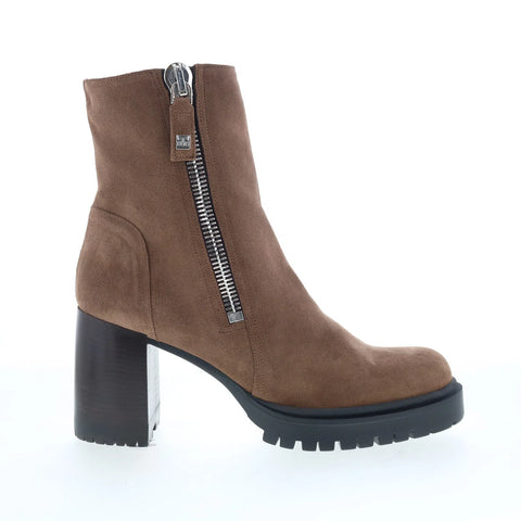 Aquatalia Emma TW5EMMO1 Womens Brown Suede Zipper Ankle & Booties Boots