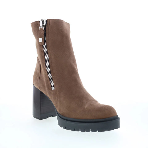 Aquatalia Emma TW5EMMO1 Womens Brown Suede Zipper Ankle & Booties Boots