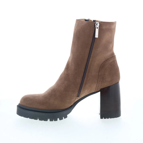 Aquatalia Emma TW5EMMO1 Womens Brown Suede Zipper Ankle & Booties Boots