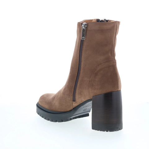 Aquatalia Emma TW5EMMO1 Womens Brown Suede Zipper Ankle & Booties Boots
