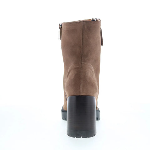Aquatalia Emma TW5EMMO1 Womens Brown Suede Zipper Ankle & Booties Boots