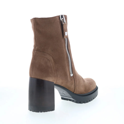 Aquatalia Emma TW5EMMO1 Womens Brown Suede Zipper Ankle & Booties Boots