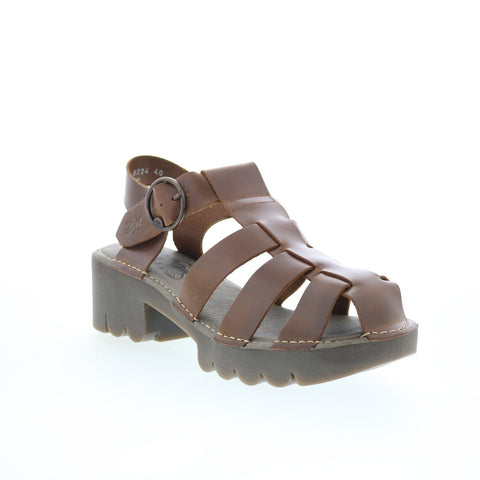 Fly London Emme EMME511FLY-011 Womens Brown Wedges Sandals Shoes