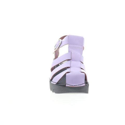 Fly London Emme EMME511FLY-006 Womens Purple Leather Heeled Sandals Shoes