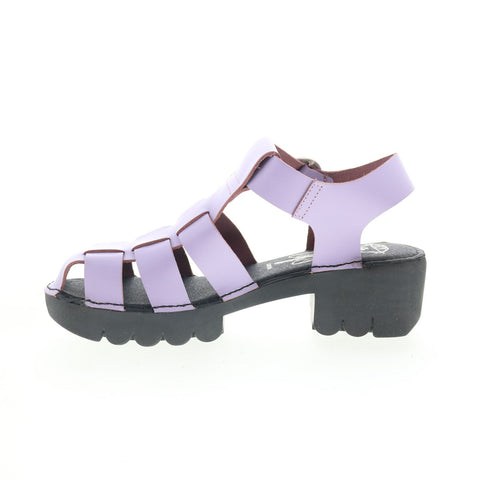 Fly London Emme EMME511FLY-006 Womens Purple Leather Heeled Sandals Shoes