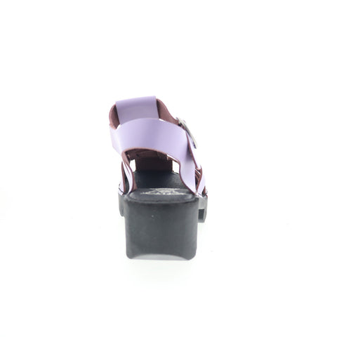 Fly London Emme EMME511FLY-006 Womens Purple Leather Heeled Sandals Shoes