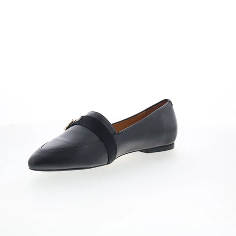 Trotters Emmett T2358-001 Womens Black Leather Slip On Loafer Flats Shoes