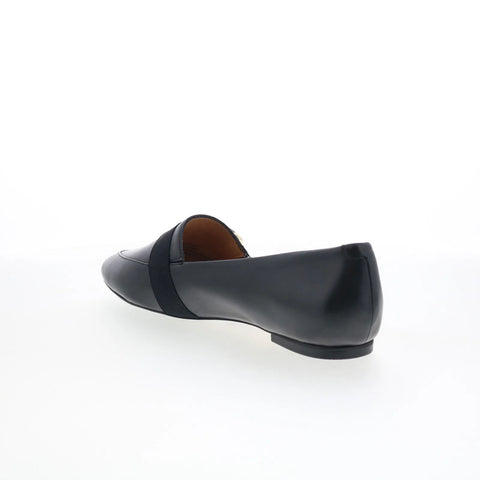 Trotters Emmett T2358-001 Womens Black Leather Slip On Loafer Flats Shoes