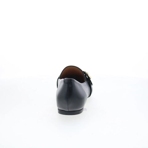 Trotters Emmett T2358-001 Womens Black Leather Slip On Loafer Flats Shoes