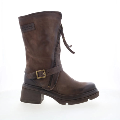 A.S. 98 Emory Womens Brown Leather Zipper Mid Calf Boots