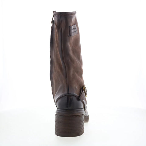 A.S. 98 Emory Womens Brown Leather Zipper Mid Calf Boots
