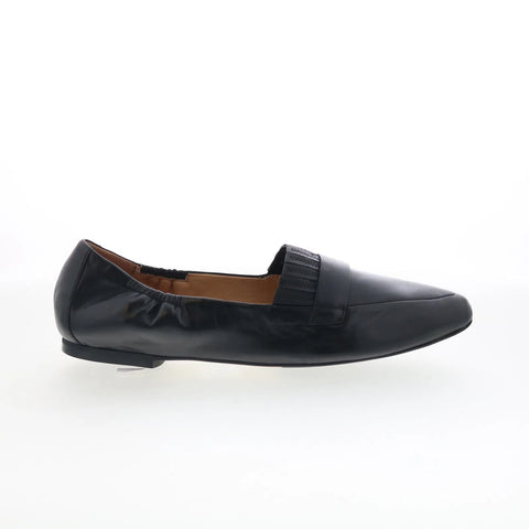 Trotters Emotion T2056-001 Womens Black Leather Slip On Loafer Flats Shoes