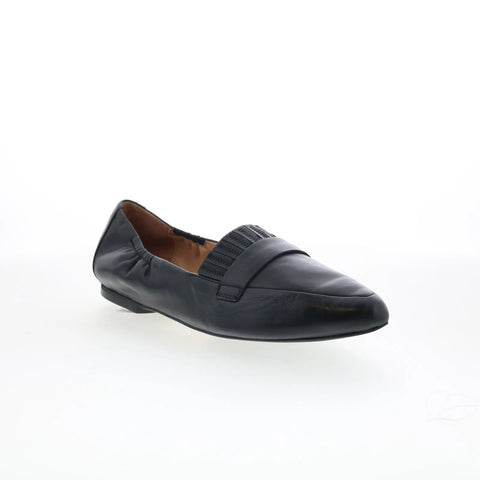 Trotters Emotion T2056-001 Womens Black Leather Slip On Loafer Flats Shoes