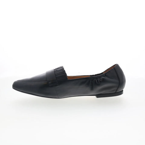 Trotters Emotion T2056-001 Womens Black Leather Slip On Loafer Flats Shoes