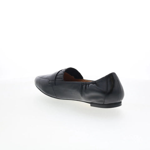 Trotters Emotion T2056-001 Womens Black Leather Slip On Loafer Flats Shoes