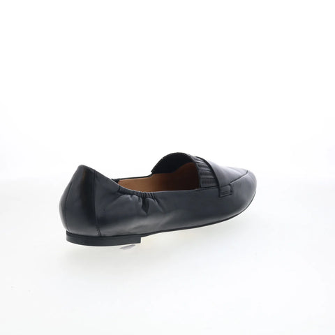 Trotters Emotion T2056-001 Womens Black Leather Slip On Loafer Flats Shoes
