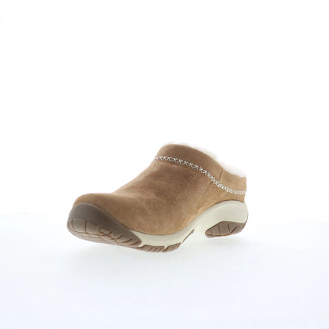 Merrell Encore Ice 4 J004618 Womens Brown Suede Slip On Clog Flats Shoes