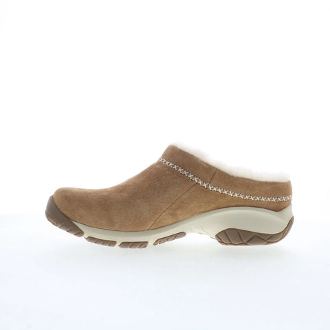 Merrell Encore Ice 4 J004618 Womens Brown Suede Slip On Clog Flats Shoes