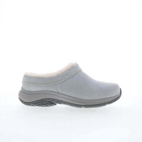 Merrell Encore Ice 5 Shine J006350 Womens Silver Leather Clog Flats Shoes