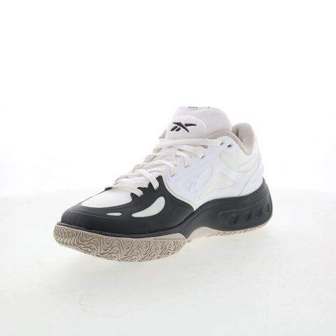 Reebok Engine A Mens White Synthetic Lace Up Athletic Basketball Shoes