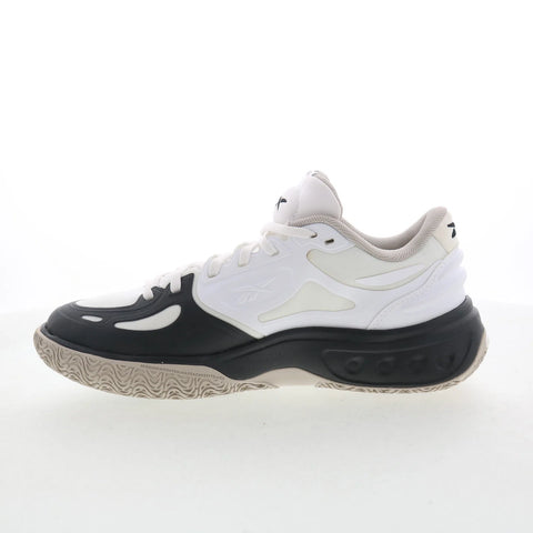 Reebok Engine A Mens White Synthetic Lace Up Athletic Basketball Shoes