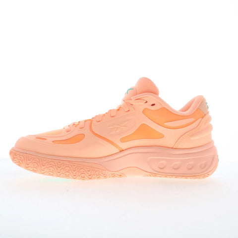 Reebok Engine A Mens Pink Synthetic Lace Up Athletic Basketball Shoes