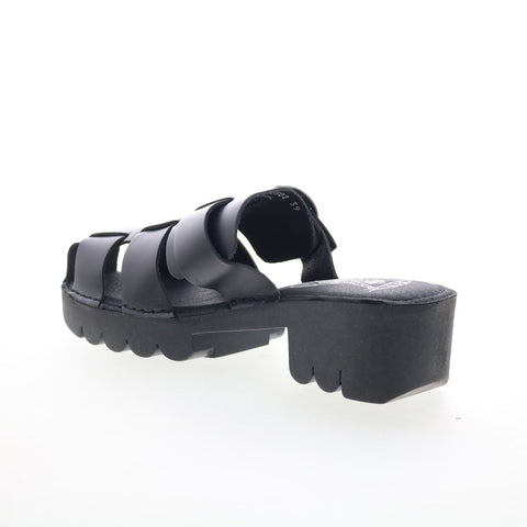 Fly London Envy ENVY521FLY-000 Womens Black Leather Heeled Sandals Shoes