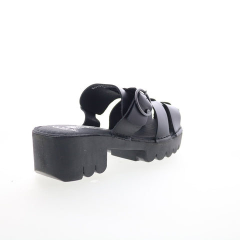 Fly London Envy ENVY521FLY-000 Womens Black Leather Heeled Sandals Shoes