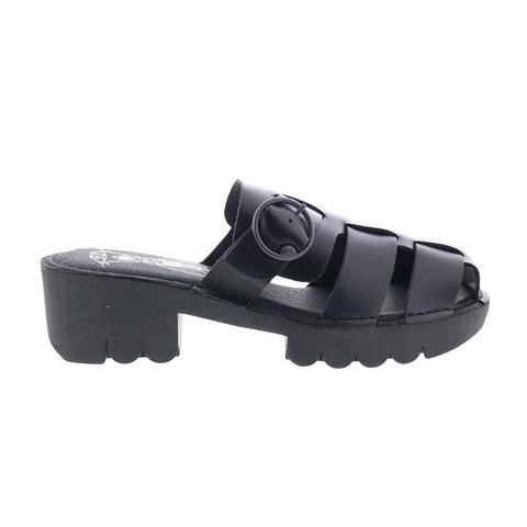 Fly London Envy ENVY521FLY-000 Womens Black Leather Heeled Sandals Shoes
