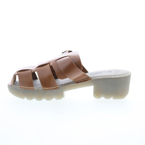 Fly London Envy ENVY521FLY-001 Womens Brown Leather Heeled Sandals Shoes