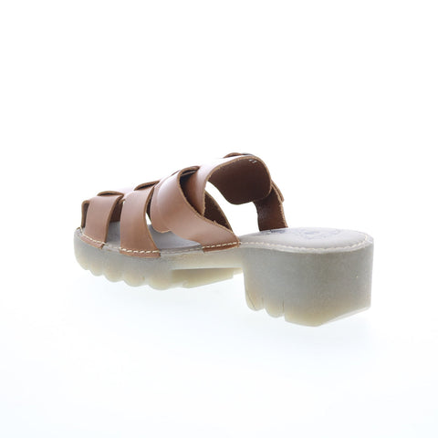 Fly London Envy ENVY521FLY-001 Womens Brown Leather Heeled Sandals Shoes