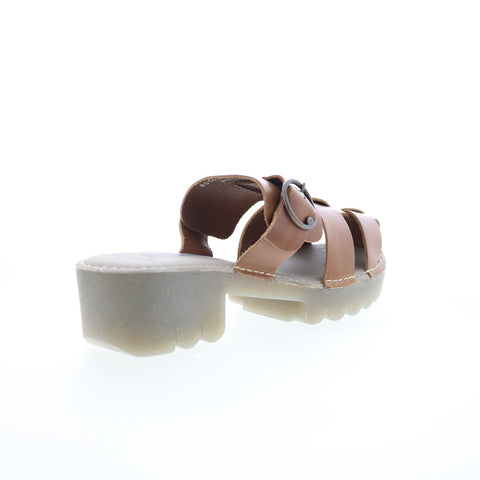Fly London Envy ENVY521FLY-001 Womens Brown Leather Heeled Sandals Shoes