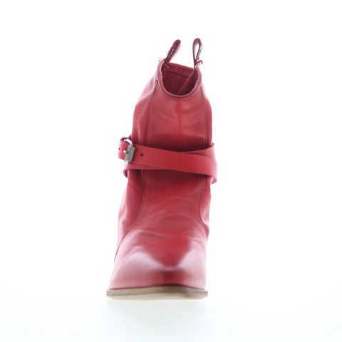 A.S. 98 Enzo Womens Red Leather Hook & Loop Ankle & Booties Boots