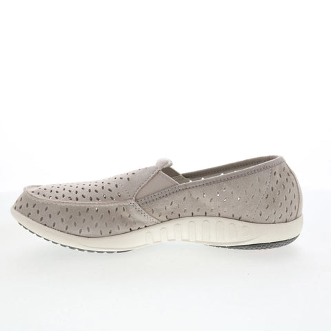 Spenco Equinox Slip-On SP1092DOV Womens Gray Suede Loafer Slippers Shoes