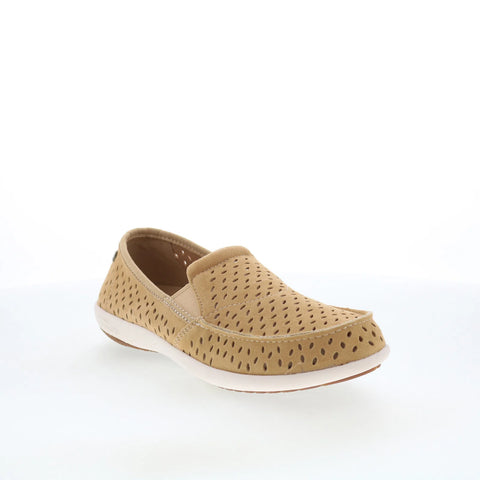 Spenco Equinox Slip-On SP1092TAN Womens Brown Suede Loafer Slippers Shoes